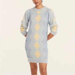 J.Crew Argyle Alpaca Wool Sweater Dress